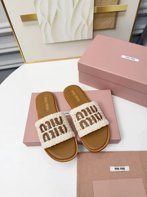 Miu Miu Leather Slides