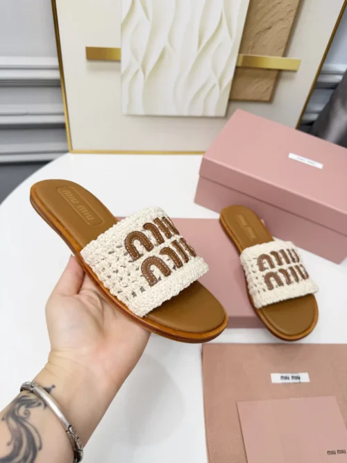 Miu Miu Leather Slides