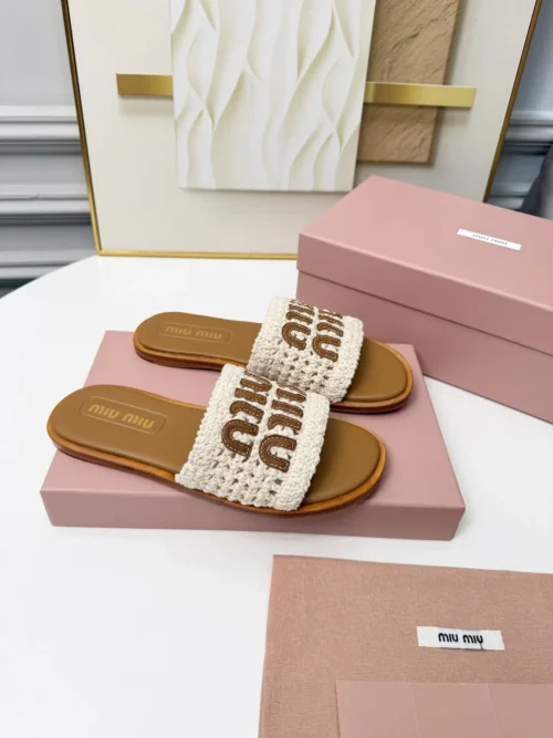 Miu Miu Leather Slides