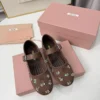 Miu Miu Buckle Crystal-Embellished Mary Jane Shoes