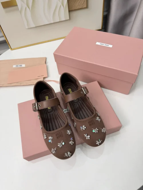 Miu Miu Buckle Crystal-Embellished Mary Jane Shoes