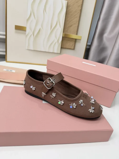 Miu Miu Buckle Crystal-Embellished Mary Jane Shoes