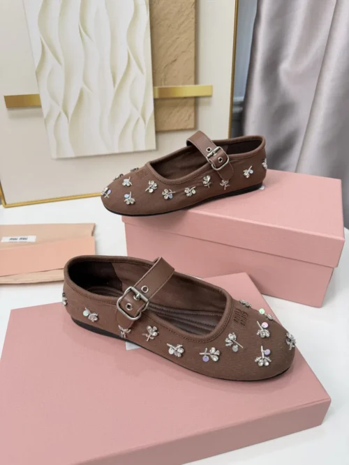 Miu Miu Buckle Crystal-Embellished Mary Jane Shoes