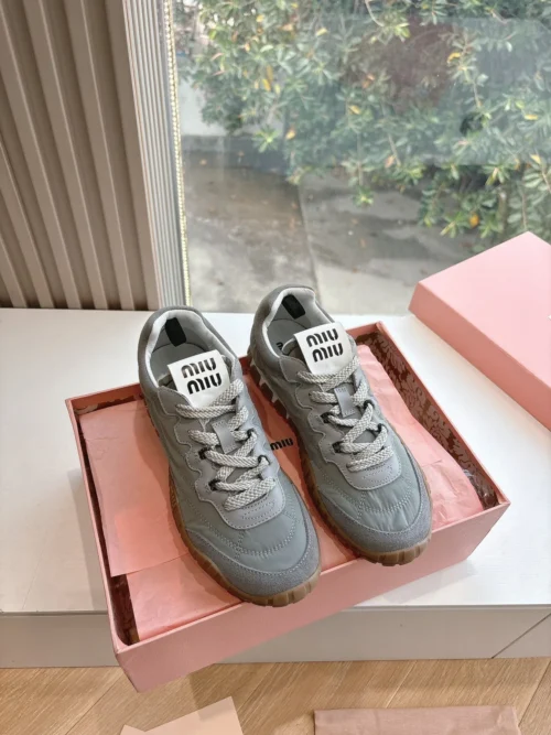 Miu Miu Canvas Platform Sneakers