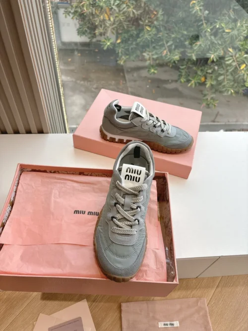 Miu Miu Canvas Platform Sneakers