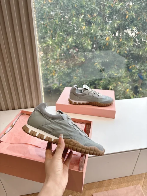 Miu Miu Canvas Platform Sneakers