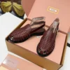 Miu Miu Leather Slingback Loafers
