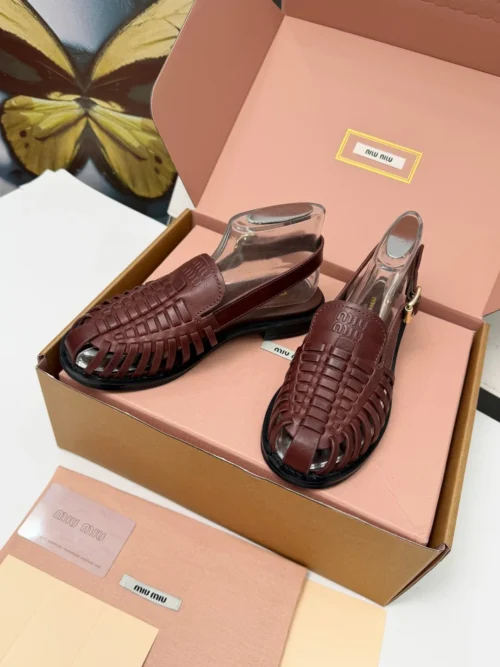 Miu Miu Leather Slingback Loafers