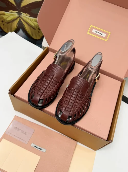 Miu Miu Leather Slingback Loafers
