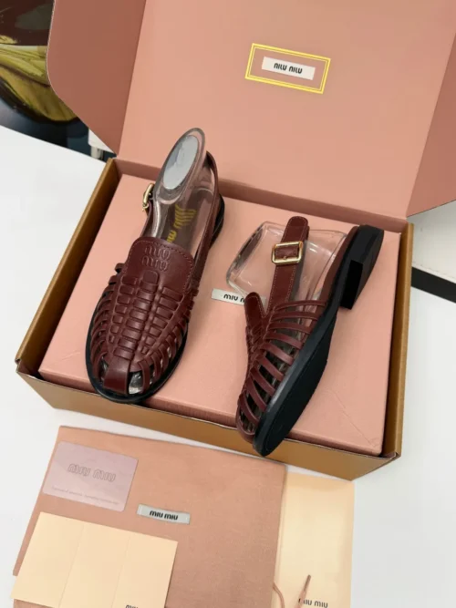 Miu Miu Leather Slingback Loafers