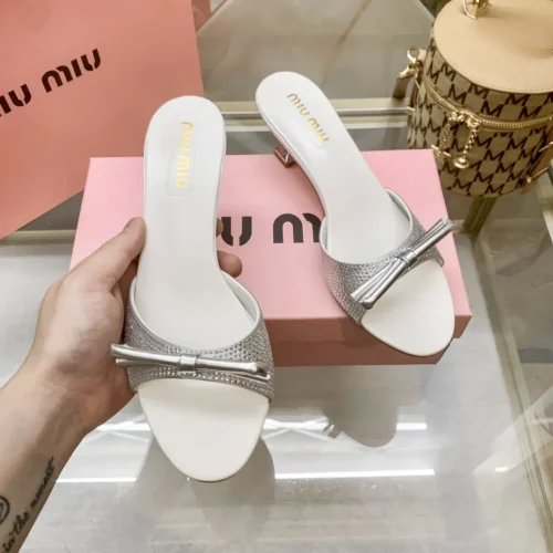 Miu Miu Peep-Toe Mules