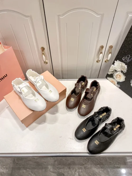 Miu Miu Lace-Up Ballet Flats