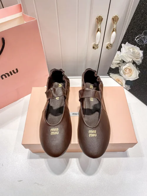 Miu Miu Lace-Up Ballet Flats