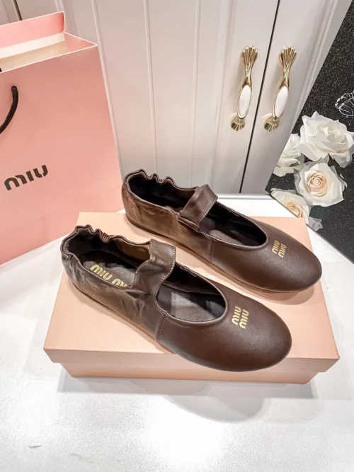 Miu Miu Lace-Up Ballet Flats