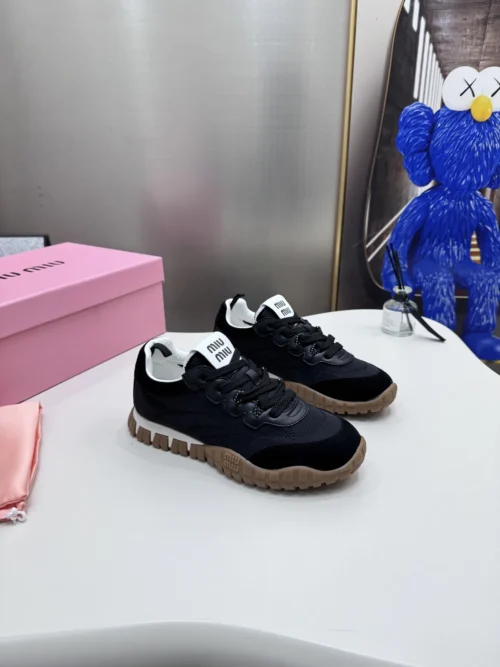 Miu Miu Suede Lace-Up Sneakers