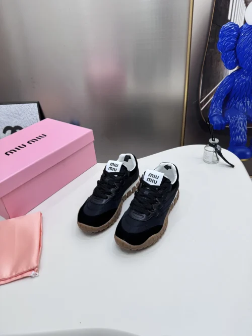 Miu Miu Suede Lace-Up Sneakers