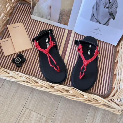 Miu Miu Lace-Up Slides