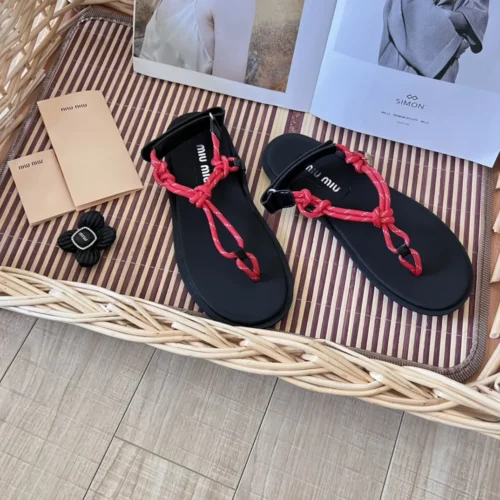 Miu Miu Lace-Up Slides