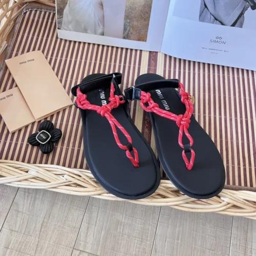Miu Miu Lace-Up Slides