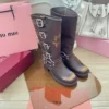Miu Miu Leather Biker Boots