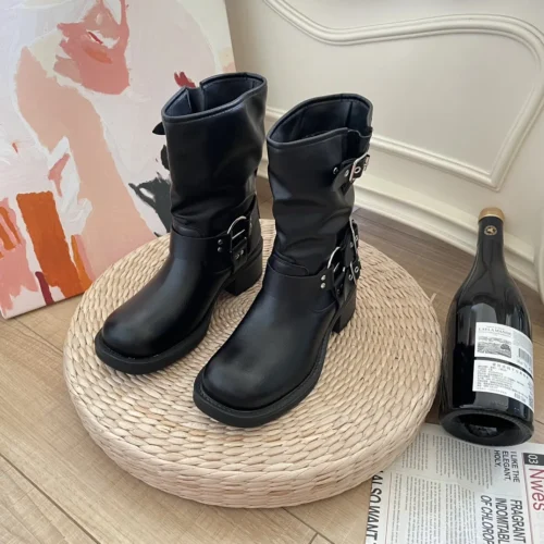 Miu Miu Leather Combat Boots