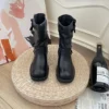 Miu Miu Leather Combat Boots