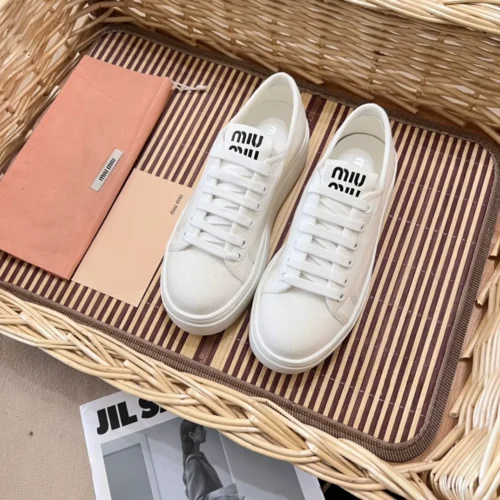 Miu Miu Canvas Platform Canvas Sneakers