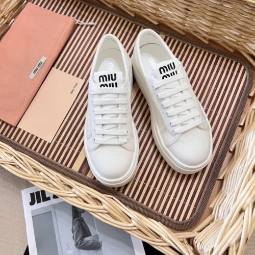 Miu Miu Canvas Platform Canvas Sneakers
