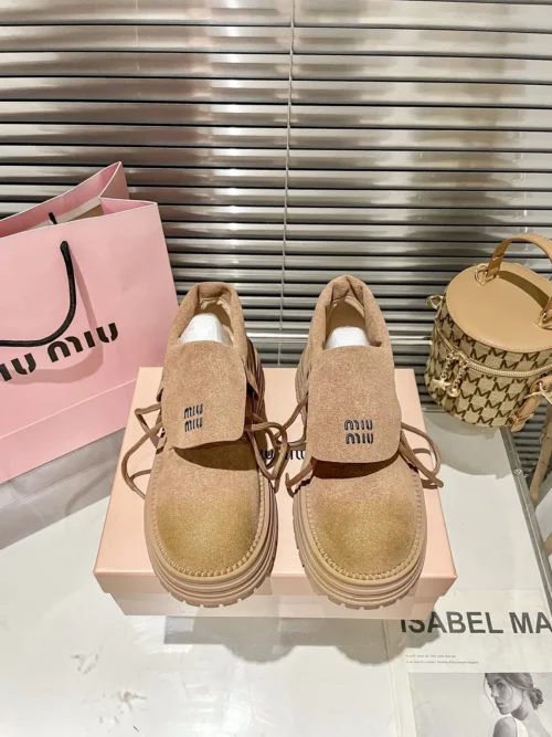 Miu Miu Leather Platform Combat Boots