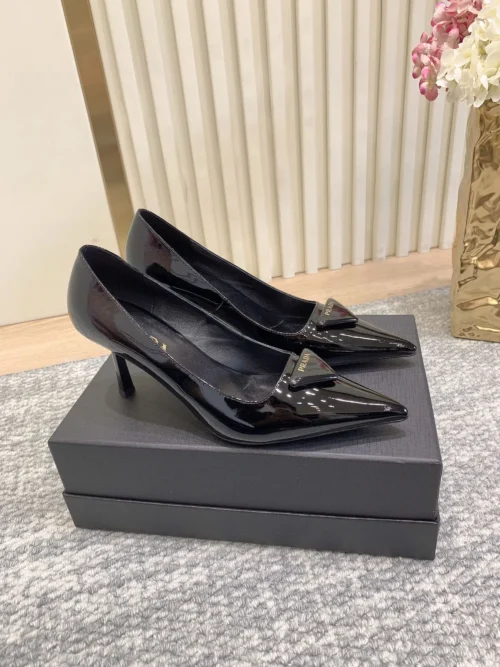 Prada Patent Leather Pointed-Toe Pumps