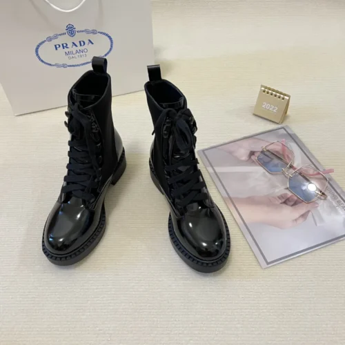 Prada Patent Leather Ankle Boots