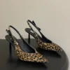 Prada Pointed-Toe Slingback Heeled Sandals
