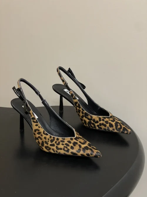 Prada Pointed-Toe Slingback Heeled Sandals