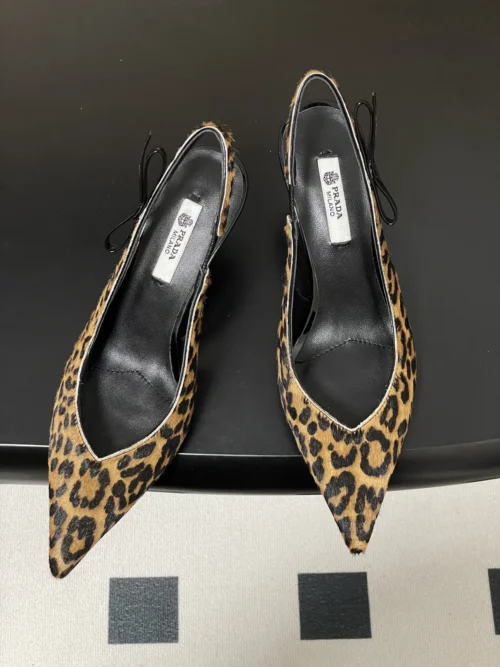 Prada Pointed-Toe Slingback Heeled Sandals