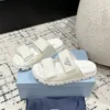 Prada Leather Platform Slides