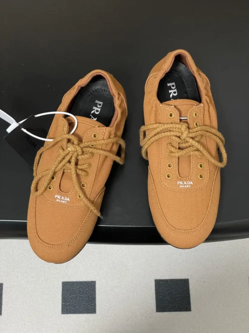 Prada Canvas Lace-Up Trainers