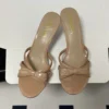 Prada Peep-Toe Bow-Detail Slides