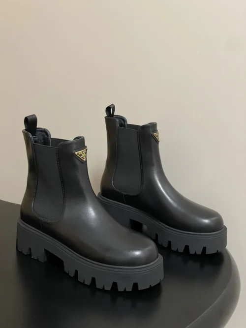 Prada Leather Platform Chelsea Boots