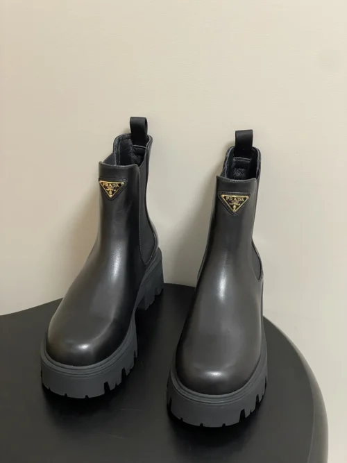 Prada Leather Platform Chelsea Boots