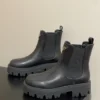 Prada Leather Platform Chelsea Boots