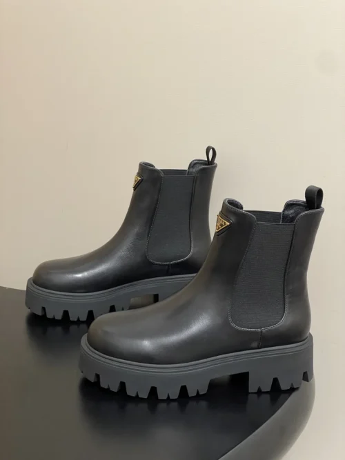 Prada Leather Platform Chelsea Boots