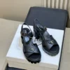 Prada Denim Platform Heeled Sandals