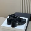 Prada Denim Platform Heeled Sandals