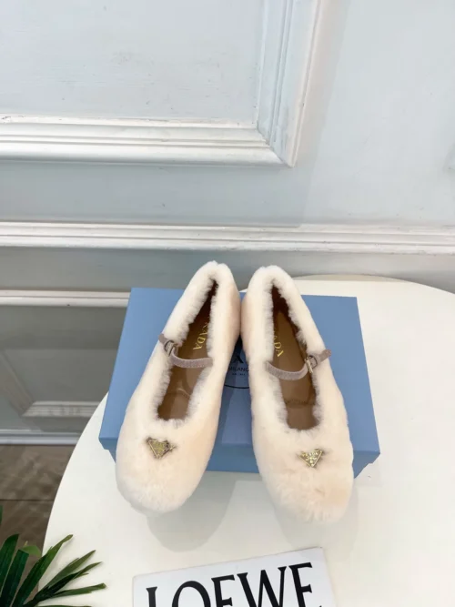 Prada Shearling Mary Jane Shoes