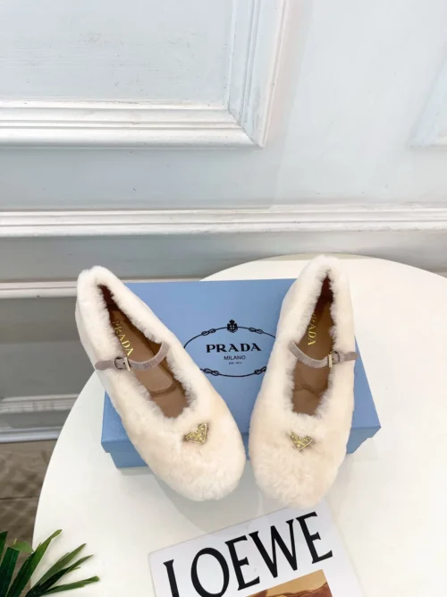 Prada Shearling Mary Jane Shoes