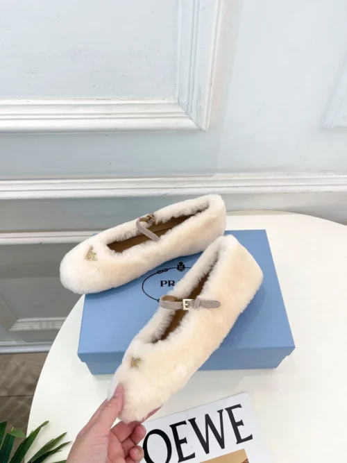 Prada Shearling Mary Jane Shoes