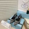 Prada Lambskin Pointed-Toe Sandals