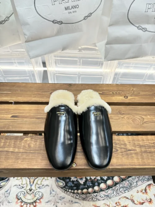 Prada Shearling Buckle Shoes