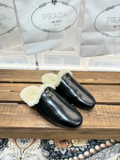 Prada Shearling Buckle Shoes