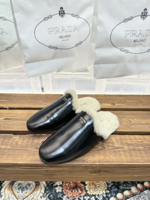 Prada Shearling Buckle Shoes
